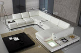 Holden Modern Leather Sectional Sofa with Light