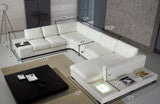 Divani Casa T35 Modern Bonded Leather Sectional Sofa With Light