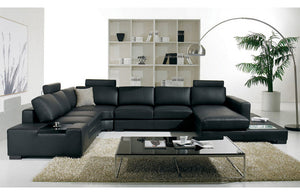 Divani Casa T35 Modern Bonded Leather Sectional Sofa With Light