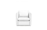 Divani Casa Tamworth Modern White Leather Swivel Lounge Chair