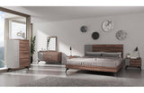 Nova Domus Palermo Modern Italian Faux Concrete & Walnut Bed