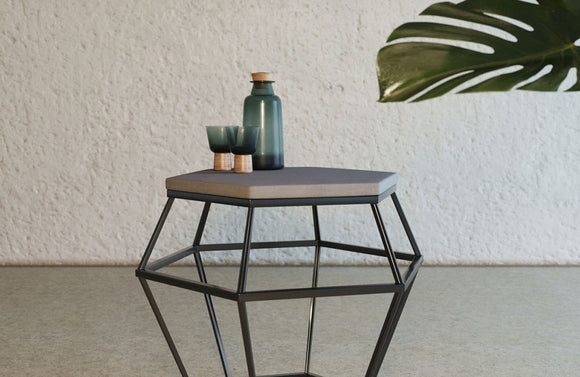 Modrest Tartan Modern Concrete & Metal End Table