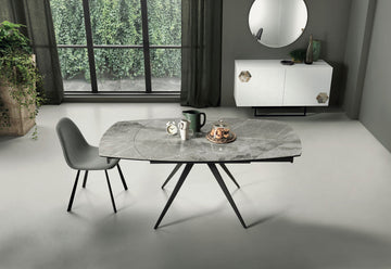 Achille Gray Ceramic Table with two extensions