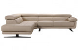 Veronica Modern Taupe Leather Sectional Sofa