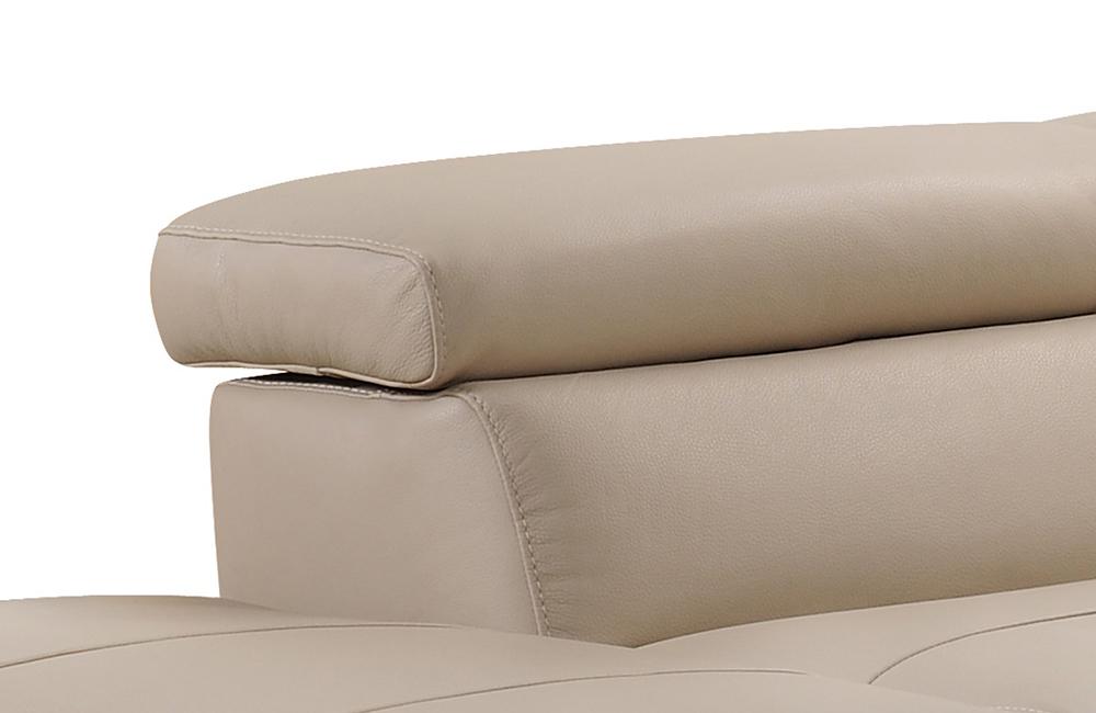 Veronica Modern Taupe Leather Sectional Sofa