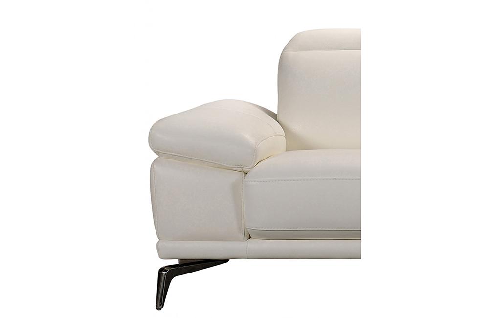 Kyla Modern White Leather Sectional Sofa