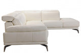 Kyla Modern White Leather Sectional Sofa
