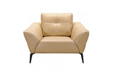 Divani Casa Forge 3 Piece Modern Beige Leather Sofa Set
