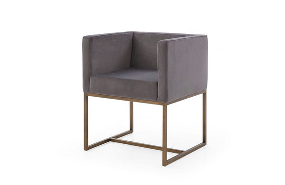 Modrest Marty Modern Dark Grey & Copper Antique Brass Dining Chair