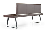 Modrest Union Modern Brown Leatherette Dining Bench