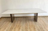 Modrest Auer White Marble & Gold Dining Table