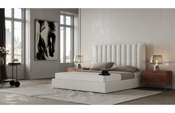 Modrest Valhalla Contemporary White Fabric Bed
