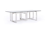 Modrest Valiant Modern Glass & Stainless Steel Coffee Table