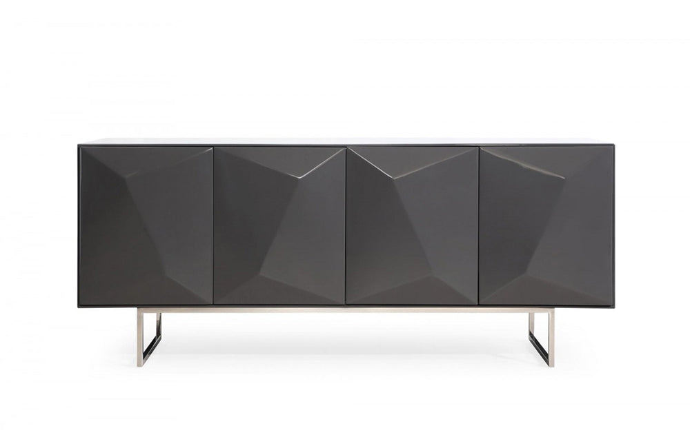 Modrest Vanguard Modern Dark Grey High Gloss Buffet