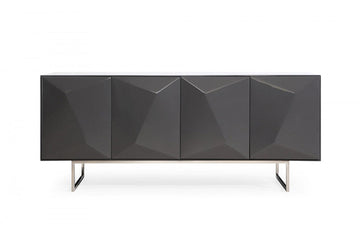 Modrest Vanguard Modern Dark Grey High Gloss Buffet