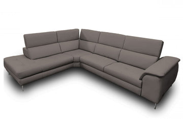 Coronelli Collezioni Viola - Italian Contemporary Grey Leather Sectional Sofa