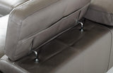 Paxton Italian Modern Grey Leather Sectional Sofa