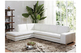 Damara White Leather Sectional Sofa