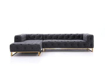 Divani Casa Willa Modern Grey Fabric Left Facing Sectional Sofa