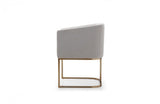 Modrest Yukon Modern Light Grey Fabric + Antique Brass Dining Chair