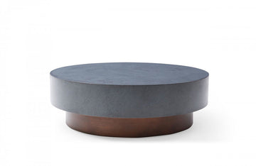 Modrest Zachary Modern Metal & Antique Copper Coffee Table
