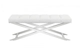Modrest Xane Contemporary White Vegan Leather Bench