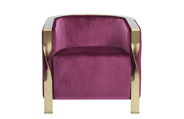Divani Casa Anthony Modern Pink & Gold Accent Chair